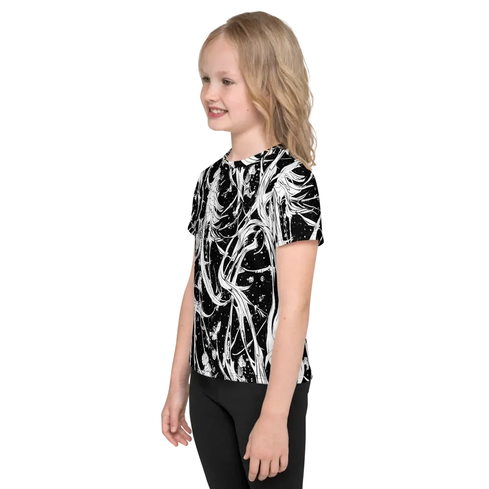 Nocturne Vines on Kids Crew Neck T-Shirt — Left