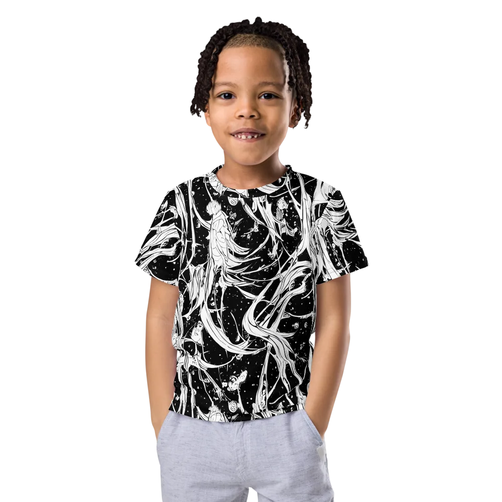 Nocturne Vines on Kids Crew Neck T-Shirt — Front