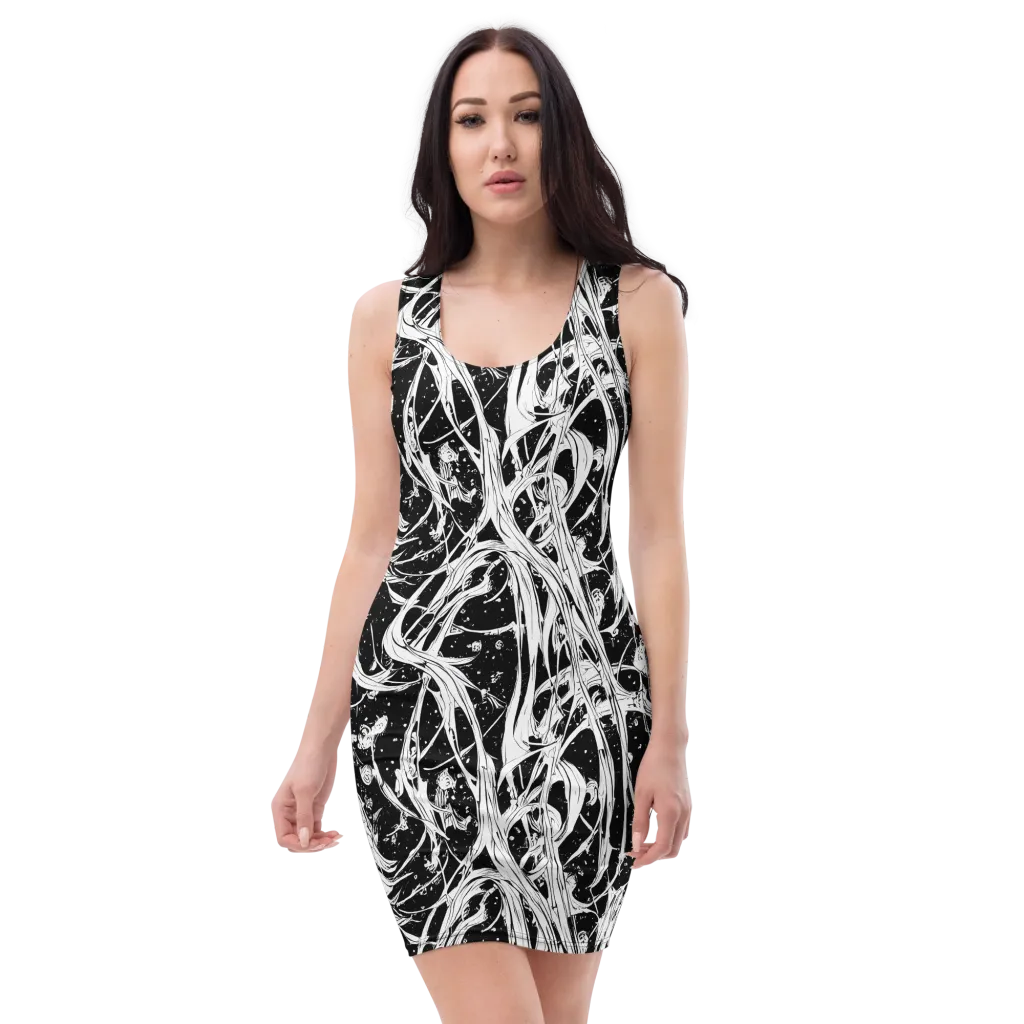 Nocturne Vines on Bodycon Dress — Front
