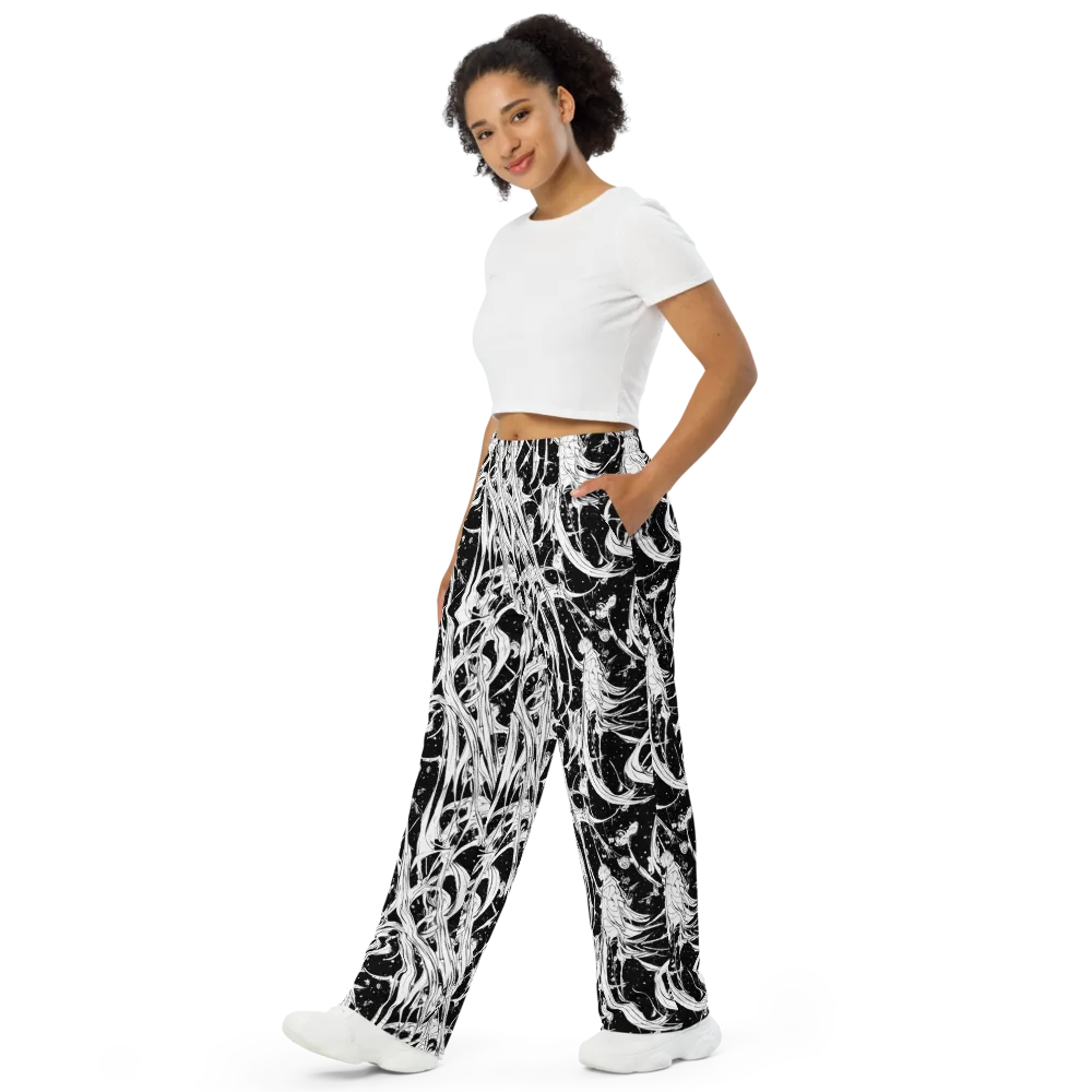 Nocturne Vines on Wide-Leg Pants — Left Front