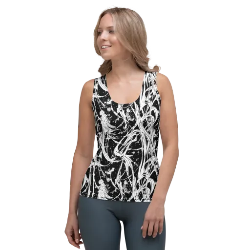 Nocturne Vines on a Women's Tank Top