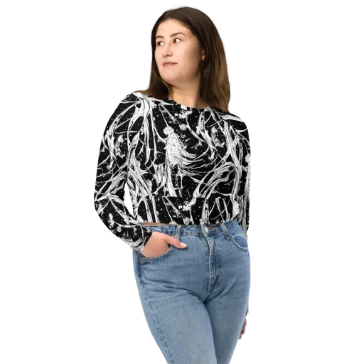 Nocturne Vines on a Long Sleeve Crop Top
