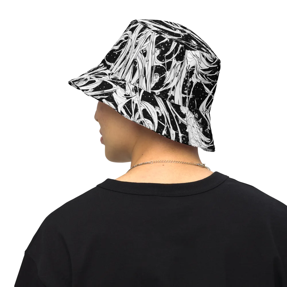 Nocturne Vines on Reversible Bucket Hat — Back Inside