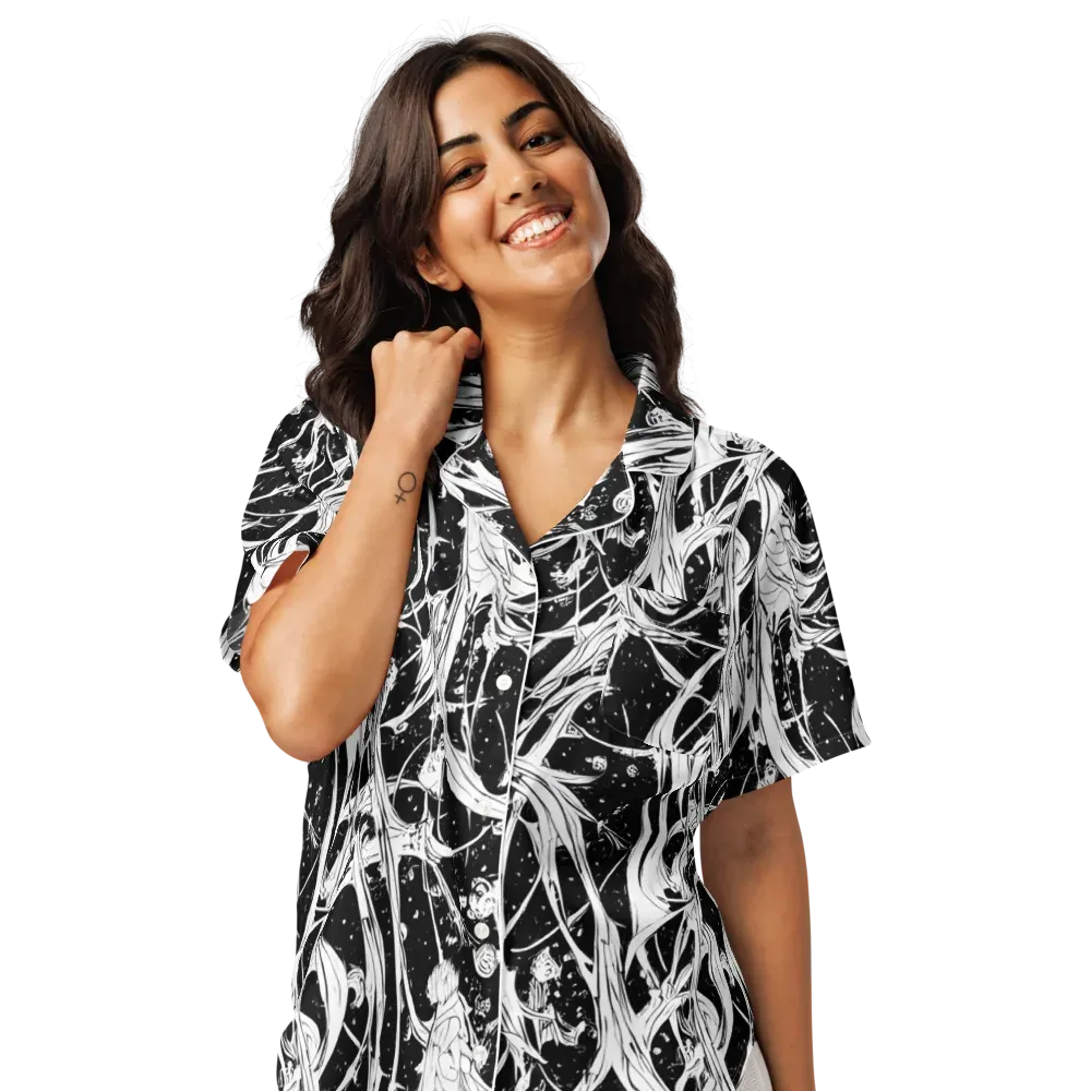 Nocturne Vines on Women's Short Sleeve Pajama Top — Front