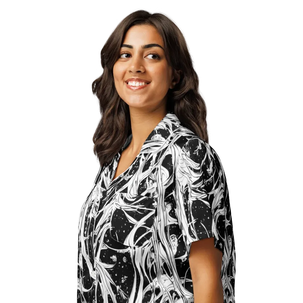 Nocturne Vines on Women's Short Sleeve Pajama Top — Left Front