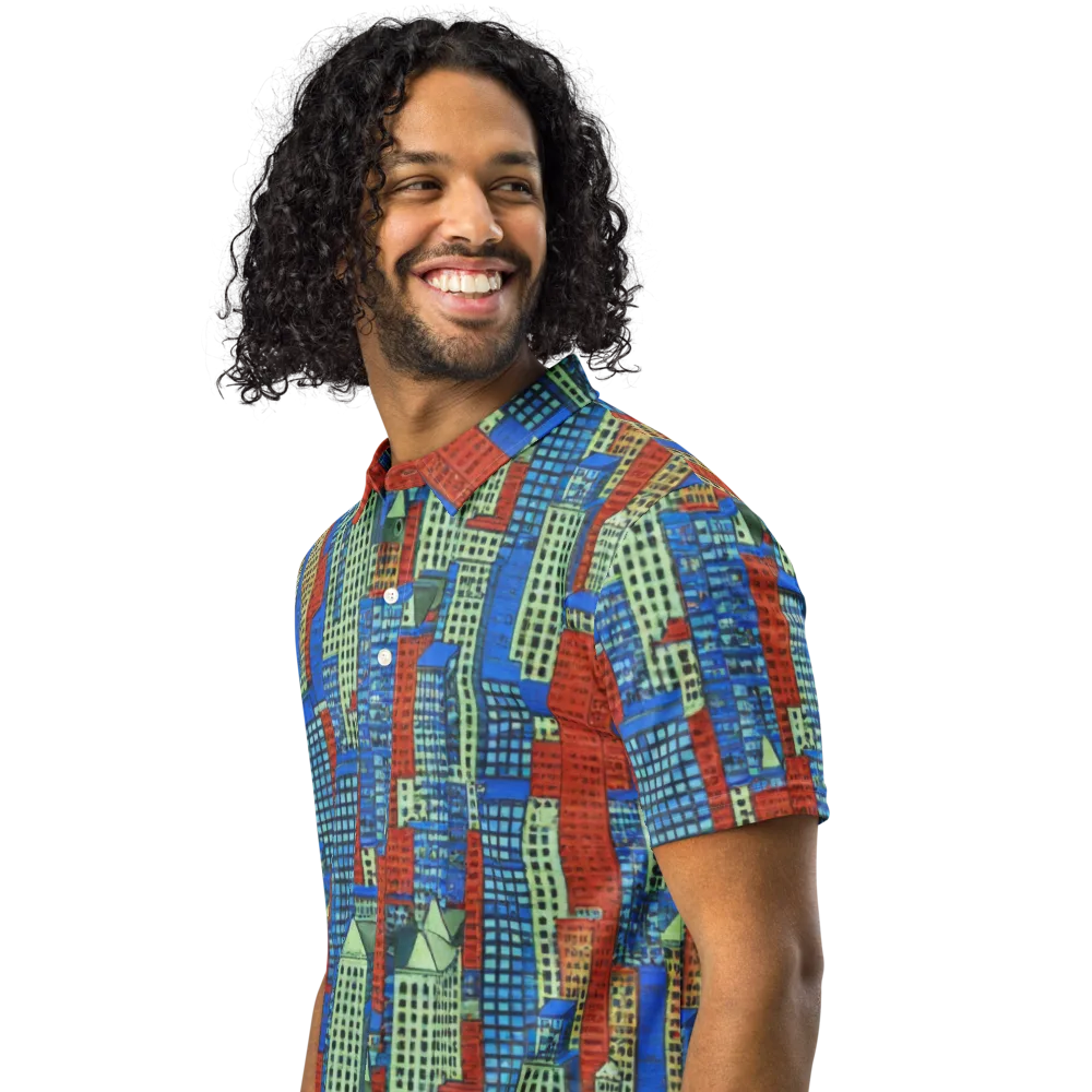 Vermilion Heights on Men's Slim Fit Polo Shirt — Left Front