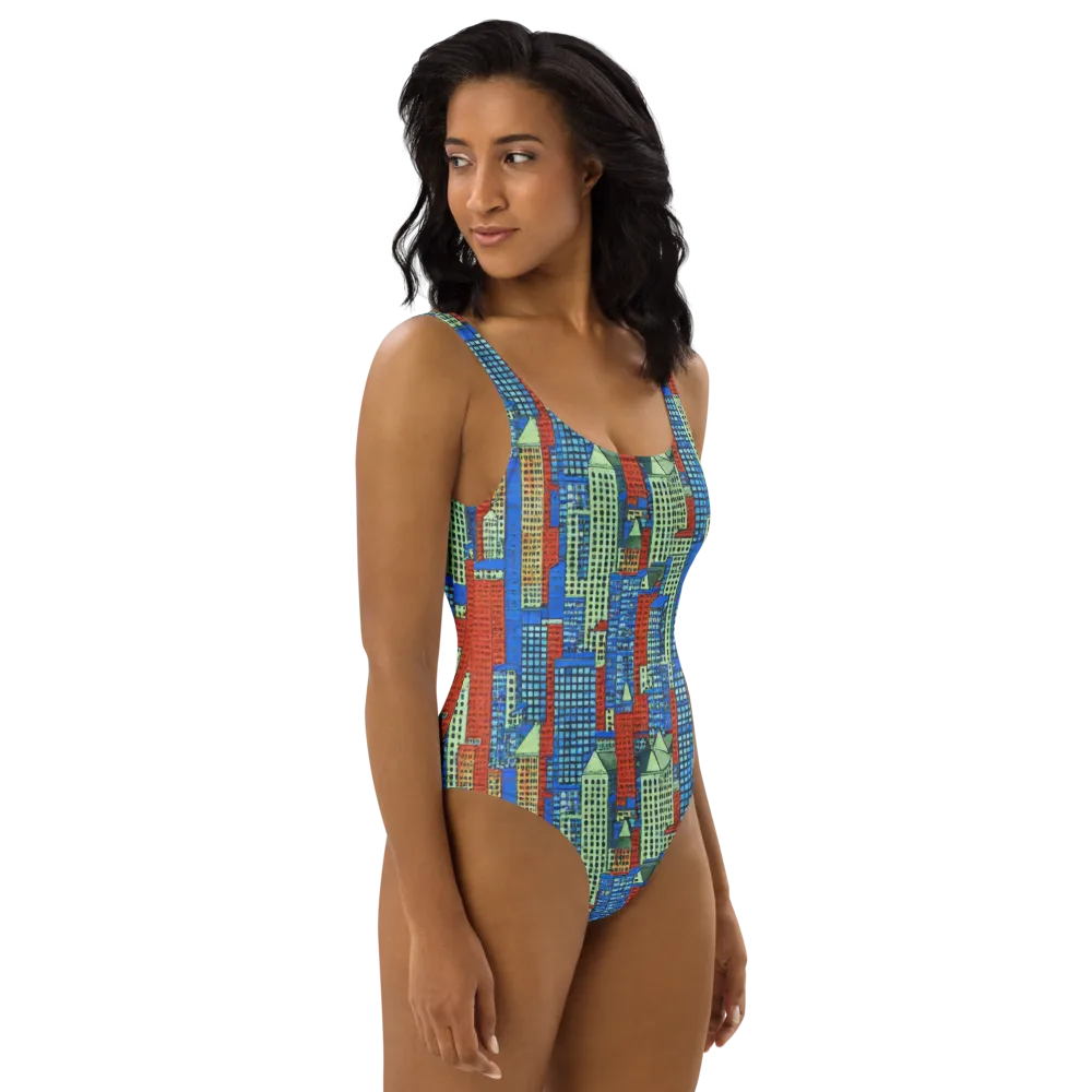 Vermilion Heights on One-Piece Swimsuit — Right