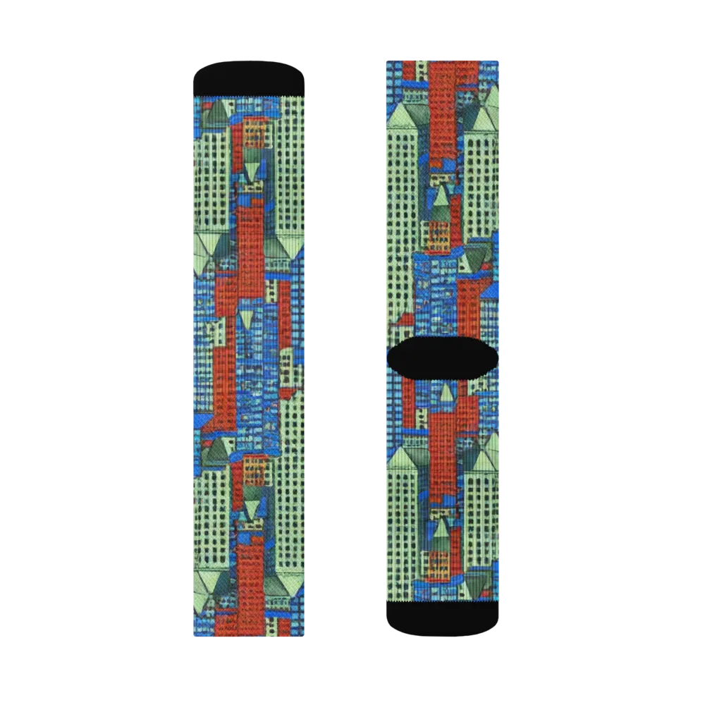Vermilion Heights on Socks — Left Sock