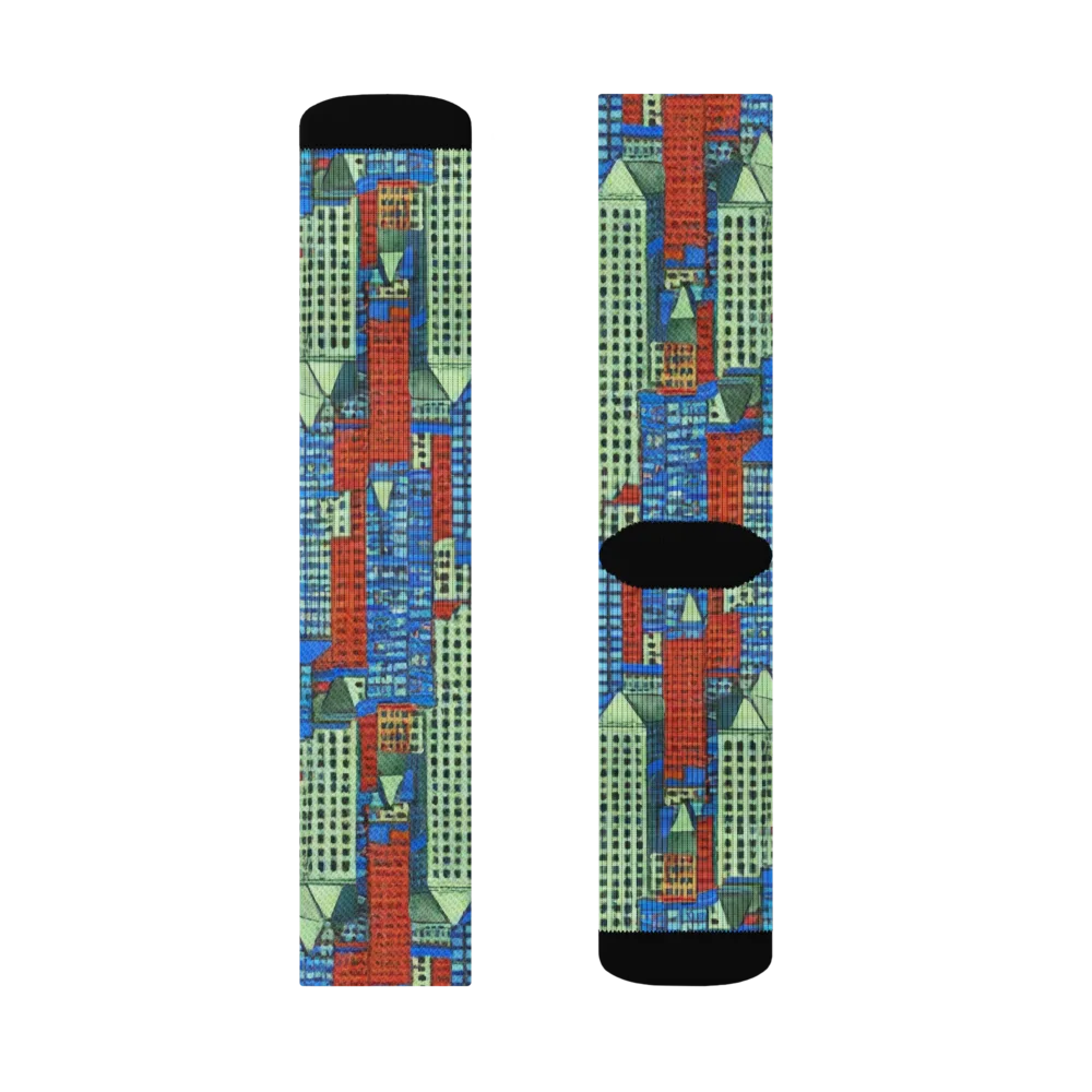 Vermilion Heights on Socks — Right Sock
