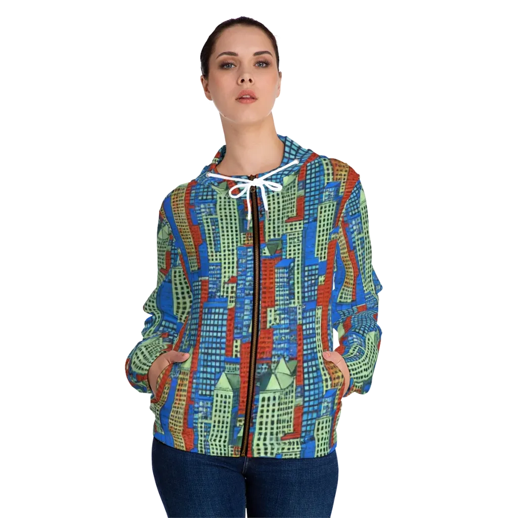 Vermilion Heights on Women's Full-Zip Hoodie — Front On Person