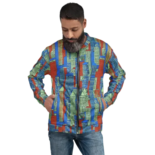 Vermilion Heights on a Bomber Jacket