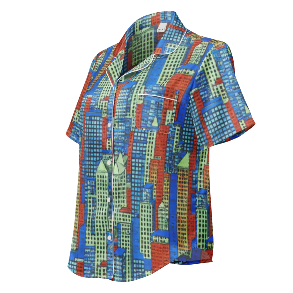 Vermilion Heights on Women's Short Sleeve Pajama Top — Left Front