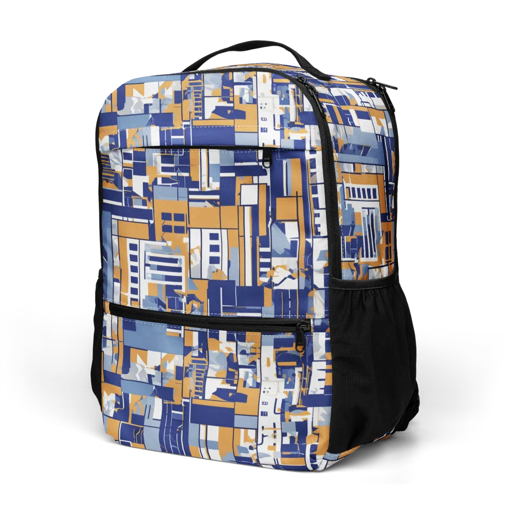 Blueprint Mosaic on Utility Backpack — Left Front