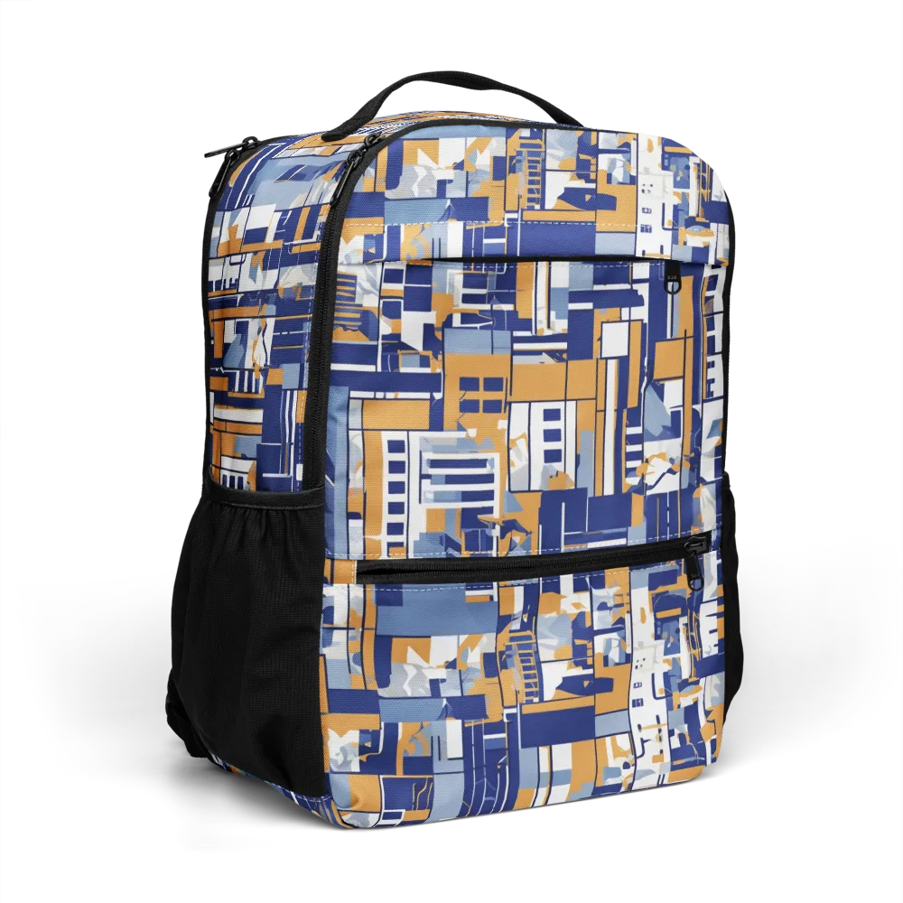 Blueprint Mosaic on Utility Backpack — Right Front