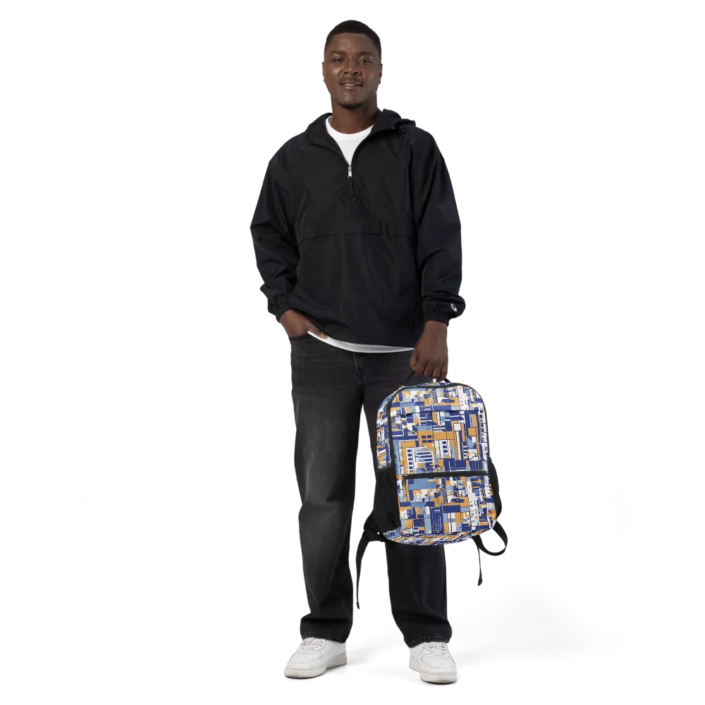 Blueprint Mosaic on Utility Backpack — Front