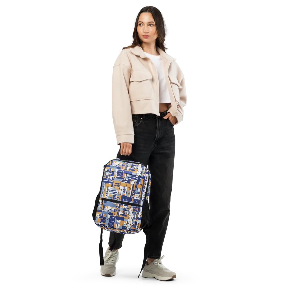 Blueprint Mosaic on Utility Backpack — Front