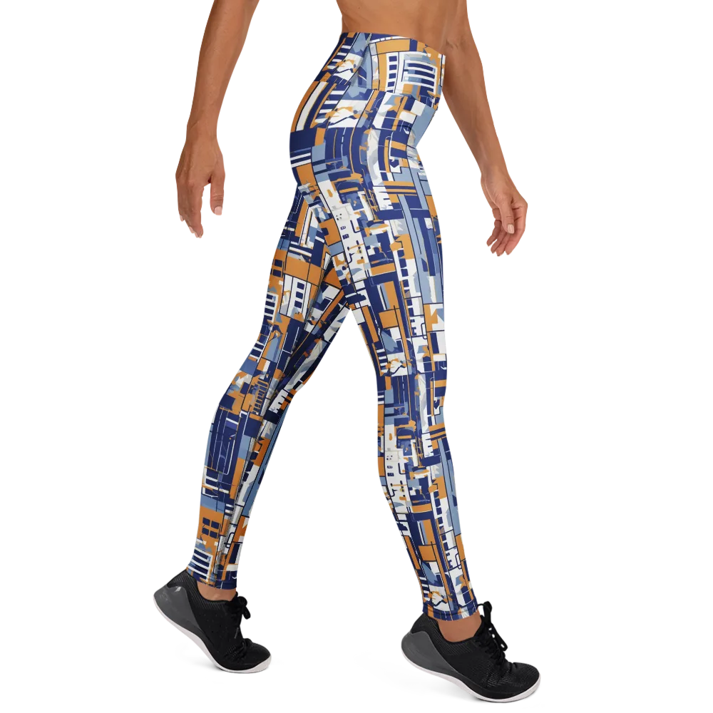 Blueprint Mosaic on Yoga Leggings — Right