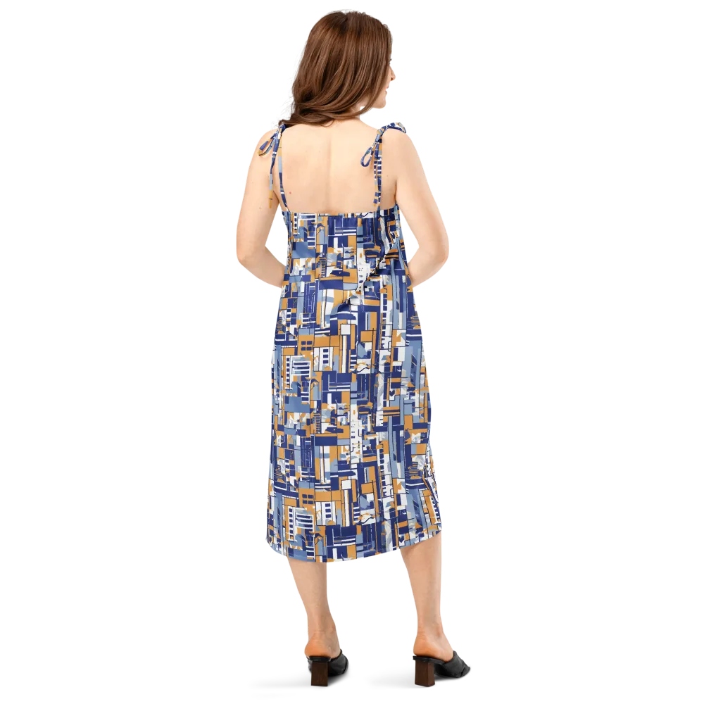 Blueprint Mosaic on Slip Dress — Back
