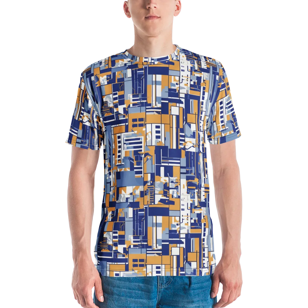 Blueprint Mosaic on Men's Crew Neck T-Shirt — Front