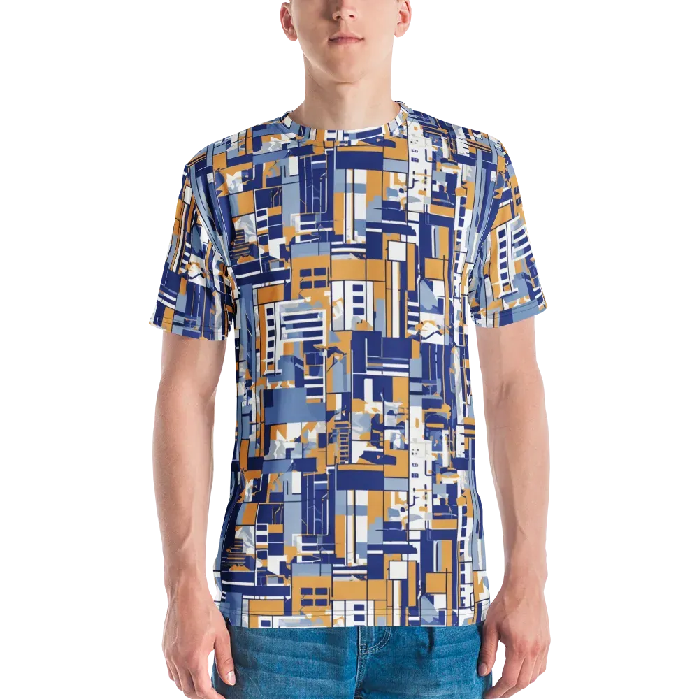 Blueprint Mosaic on Men's Crew Neck T-Shirt — Front