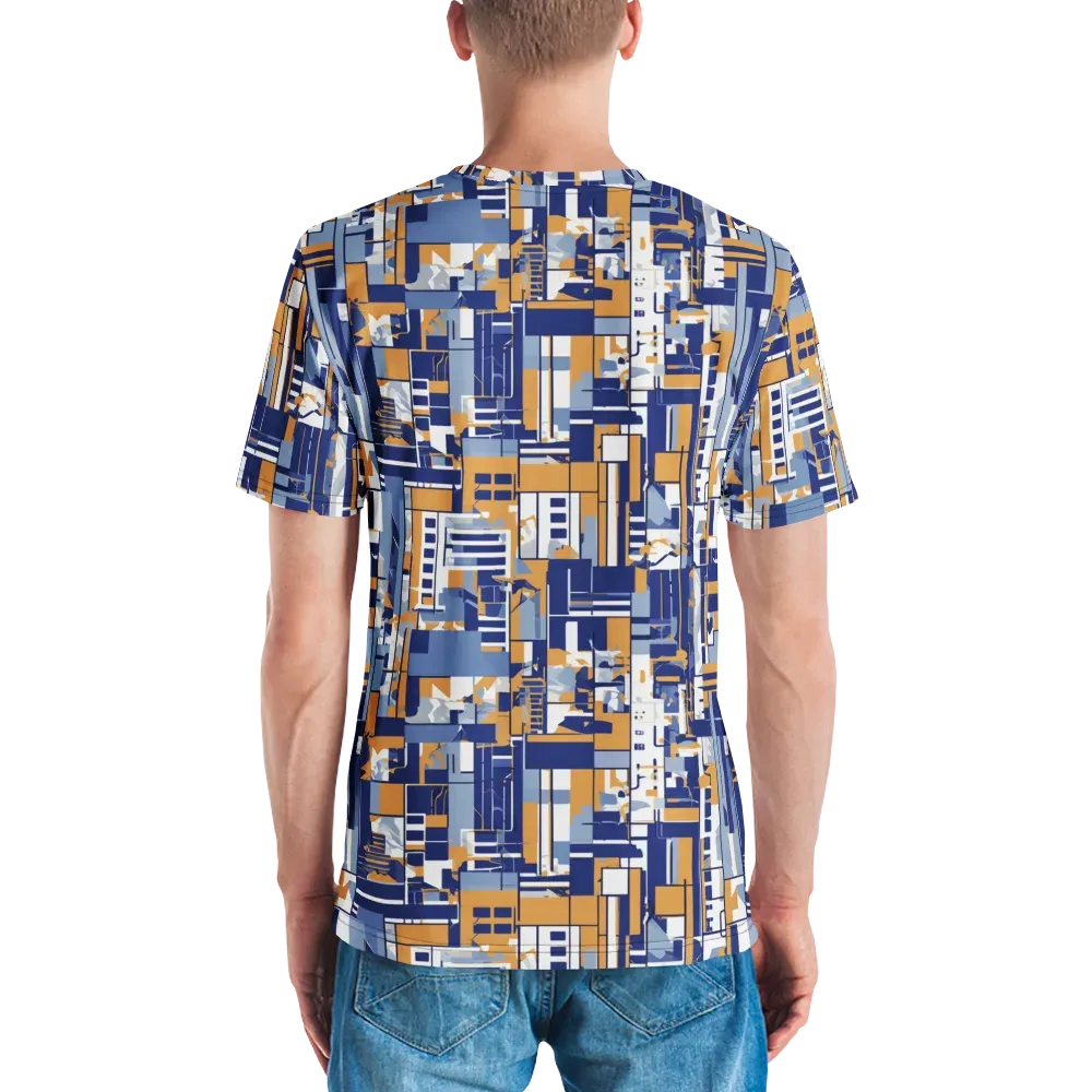 Blueprint Mosaic on Men's Crew Neck T-Shirt — Back