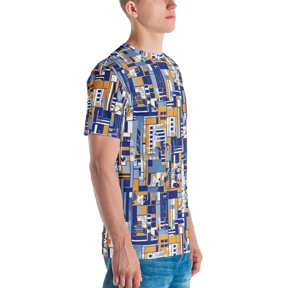 Blueprint Mosaic on Men's Crew Neck T-Shirt — Right