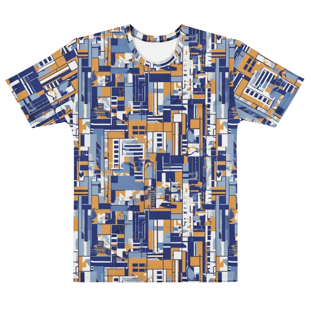 Blueprint Mosaic on Men's Crew Neck T-Shirt — Front