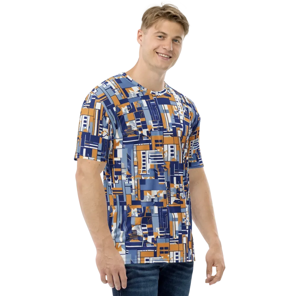 Blueprint Mosaic on Men's Crew Neck T-Shirt — Right