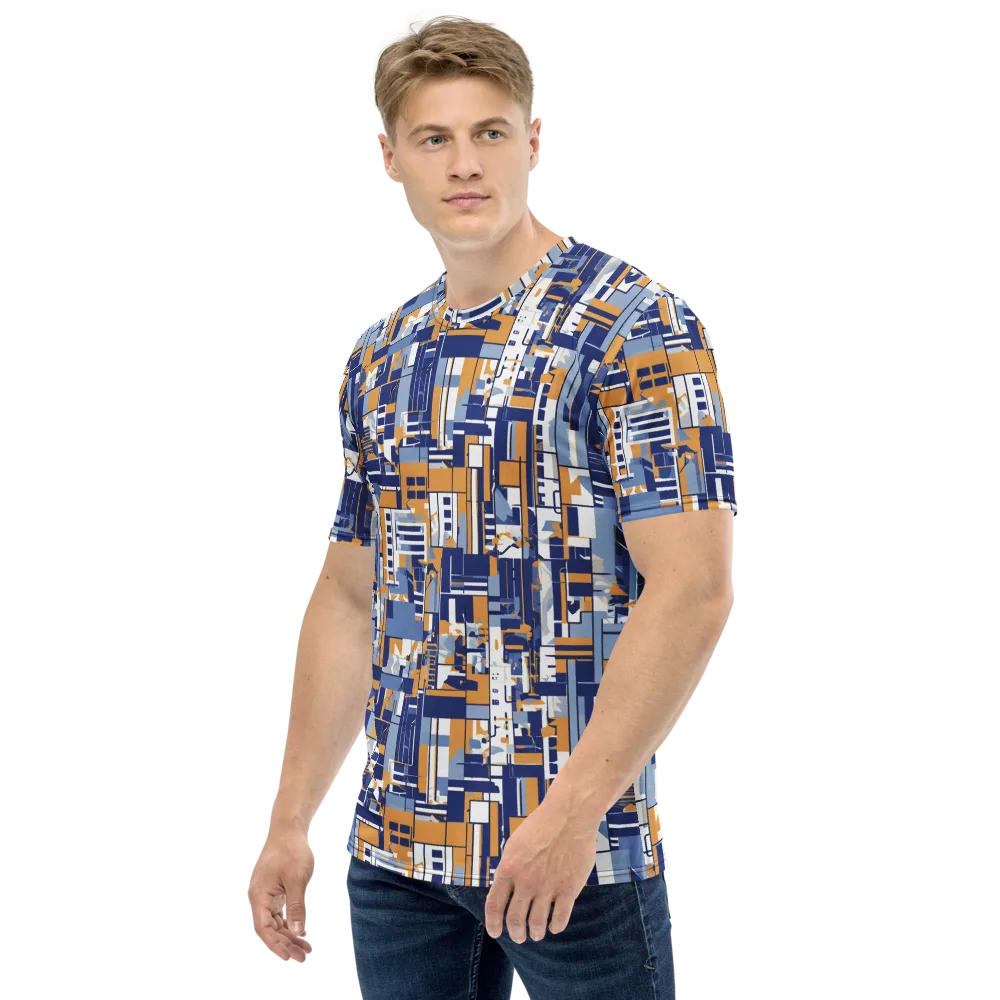 Blueprint Mosaic on Men's Crew Neck T-Shirt — Left