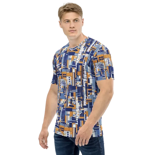 Blueprint Mosaic on Men's Crew Neck T-Shirt
