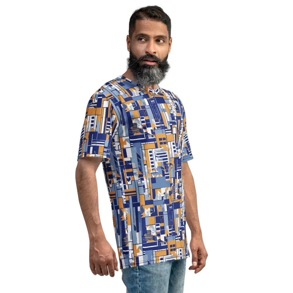 Blueprint Mosaic on Men's Crew Neck T-Shirt — Right