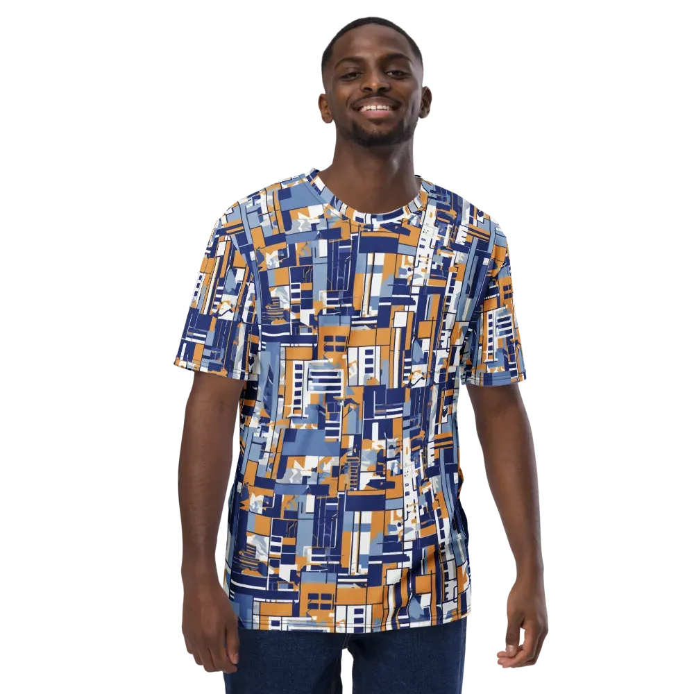 Blueprint Mosaic on Men's Crew Neck T-Shirt — Front
