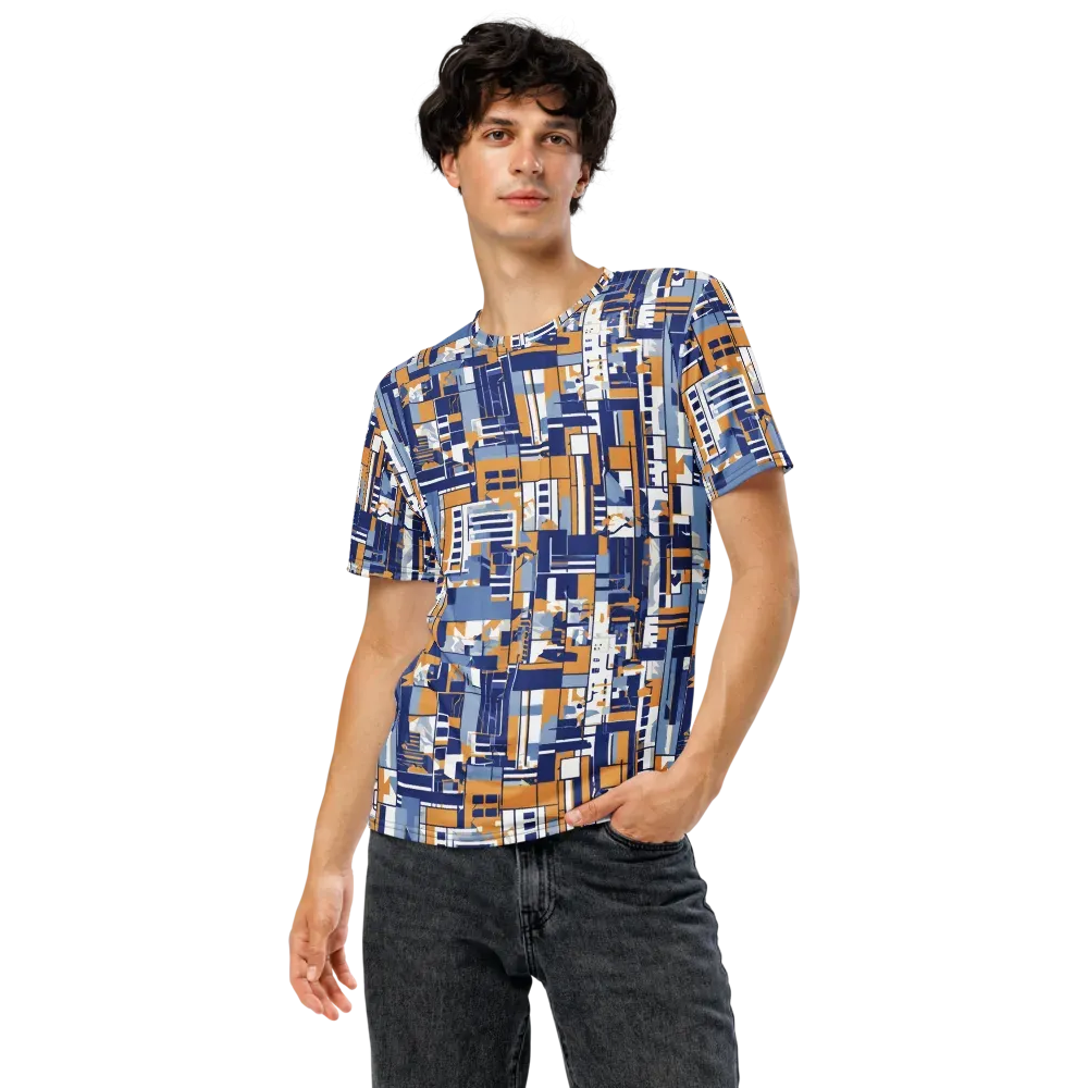 Blueprint Mosaic on Men's Crew Neck T-Shirt — Front