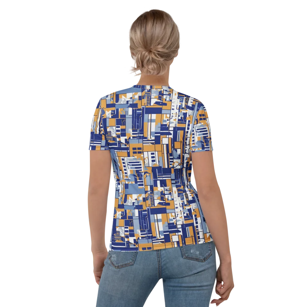 Blueprint Mosaic on Women's Crew Neck T-Shirt — Back