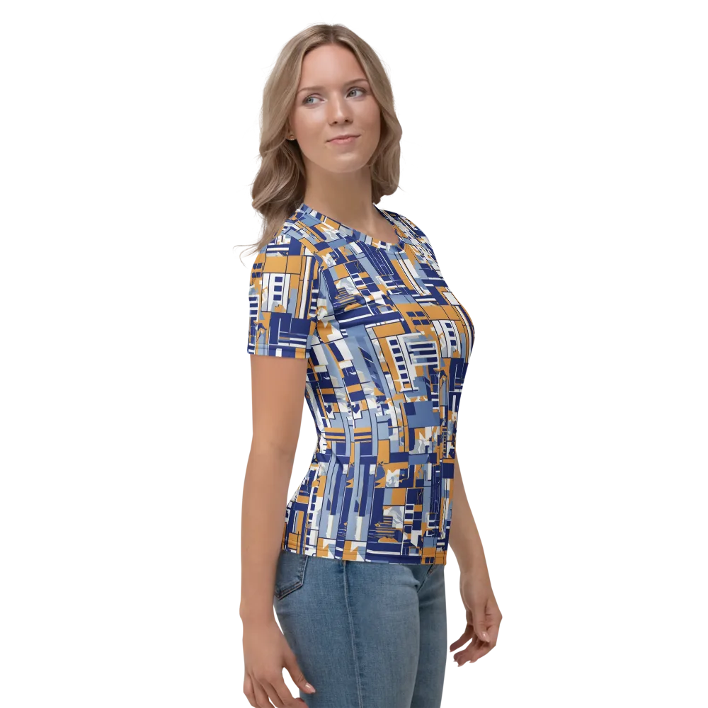 Blueprint Mosaic on Women's Crew Neck T-Shirt — Right