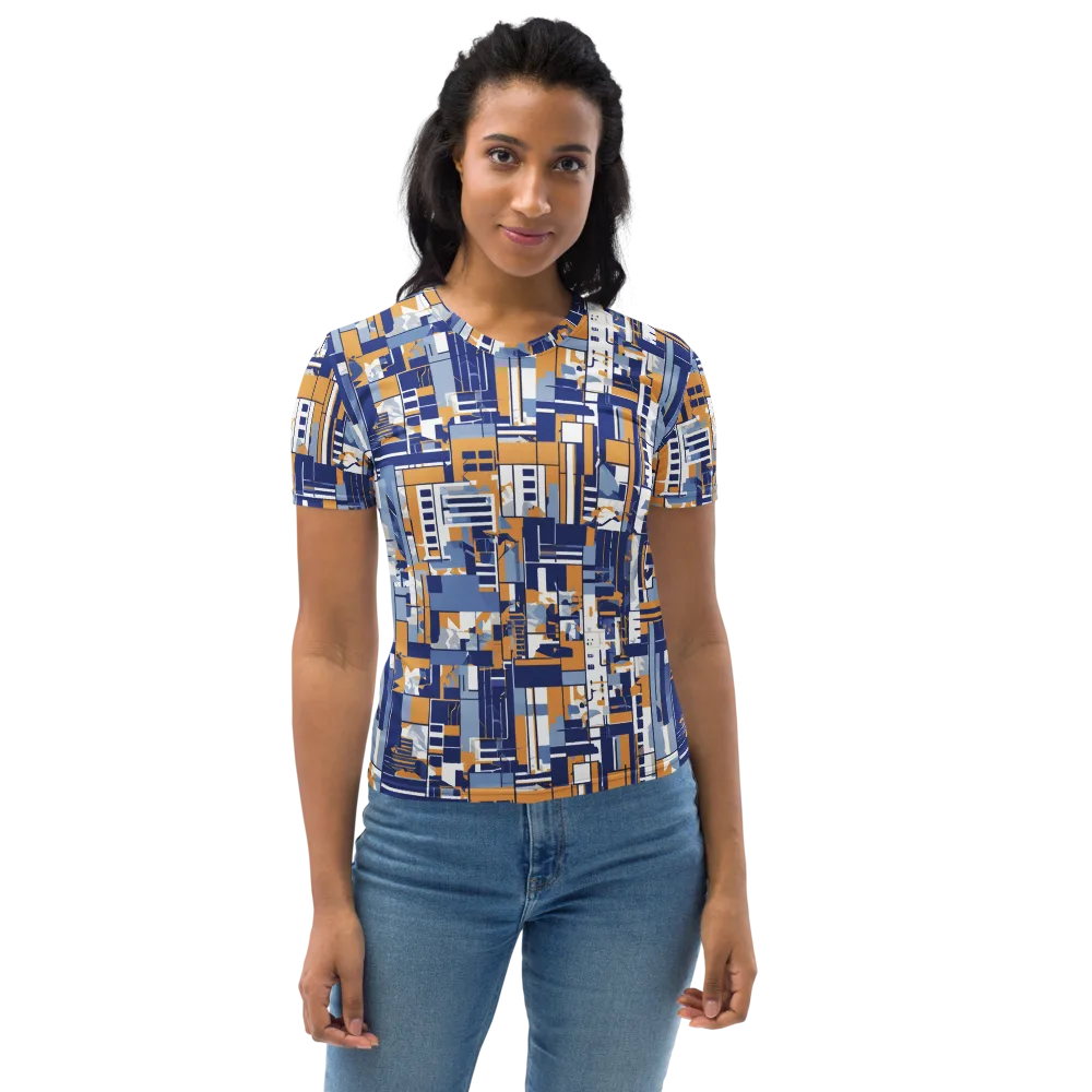 Blueprint Mosaic on Women's Crew Neck T-Shirt — Front