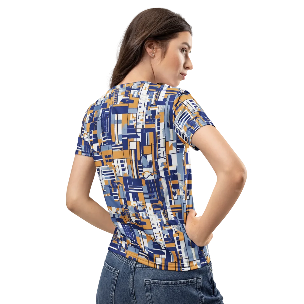 Blueprint Mosaic on Women's Crew Neck T-Shirt — Back