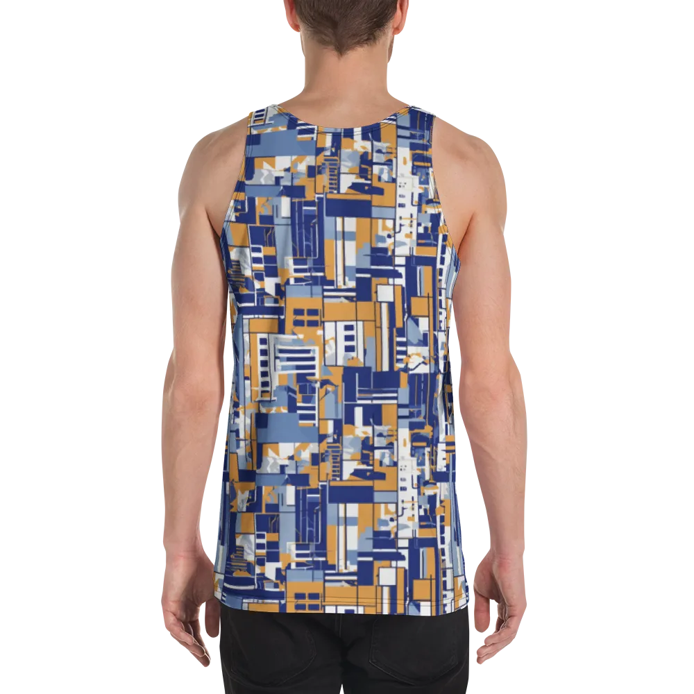 Blueprint Mosaic on Men's Tank Top — Back