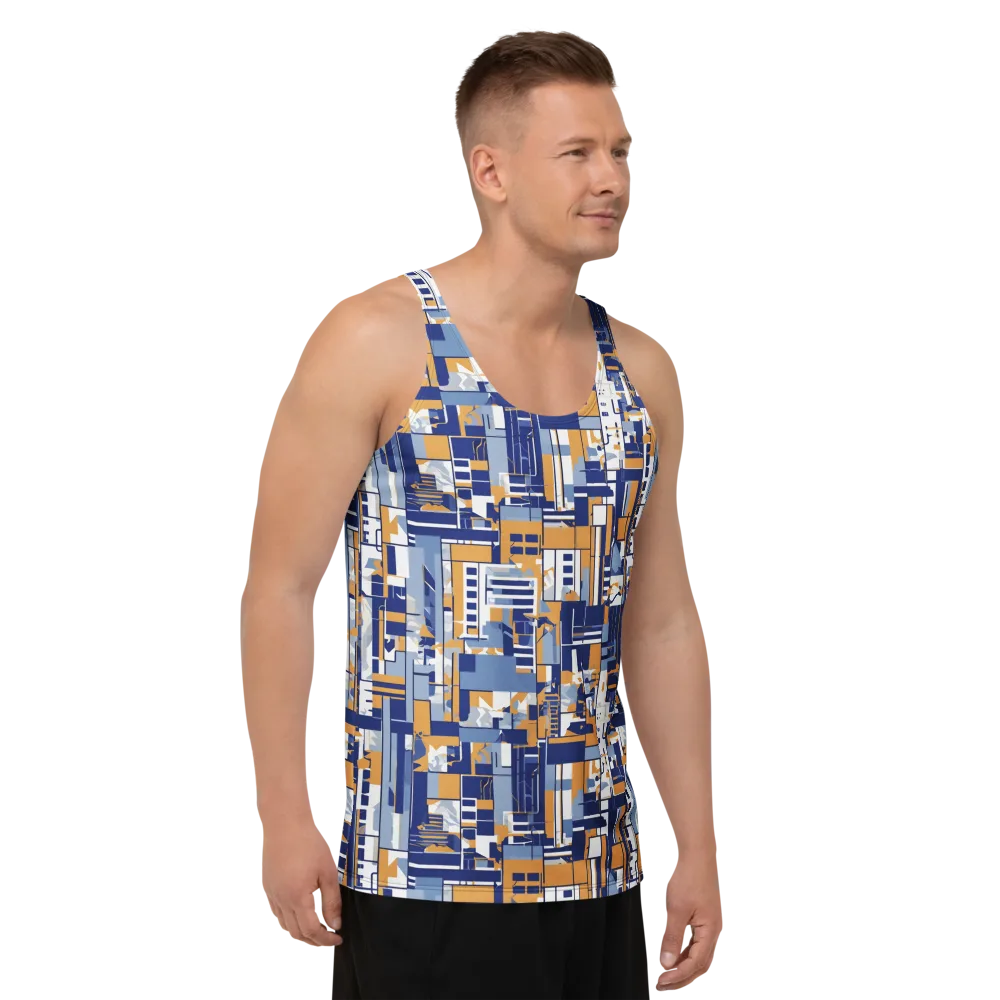 Blueprint Mosaic on Men's Tank Top — Right Front