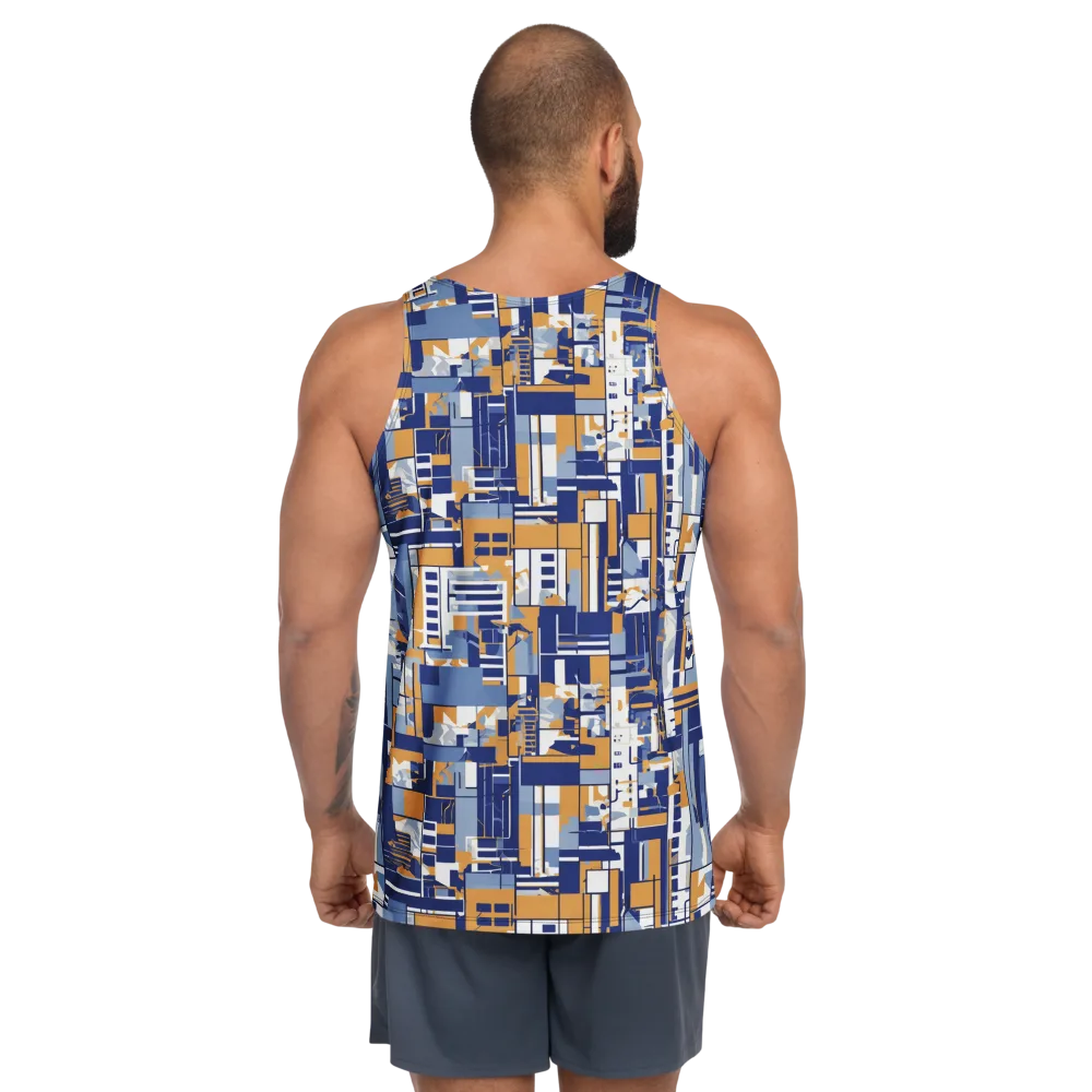 Blueprint Mosaic on Men's Tank Top — Back