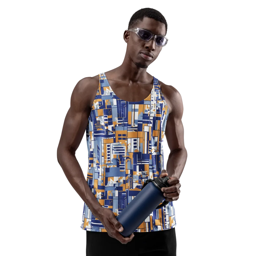 Blueprint Mosaic on Men's Tank Top — Front