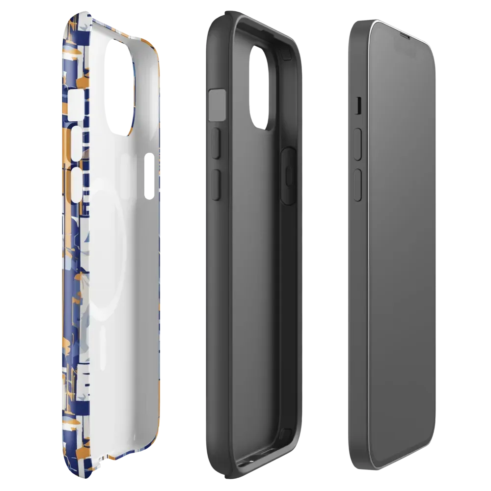 Blueprint Mosaic on MagSafe Tough Case for iPhone® — Front