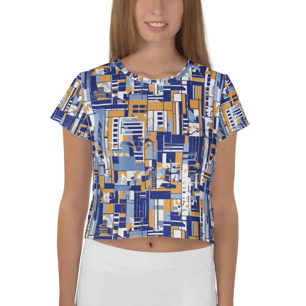 Blueprint Mosaic on Crop Tee — Front