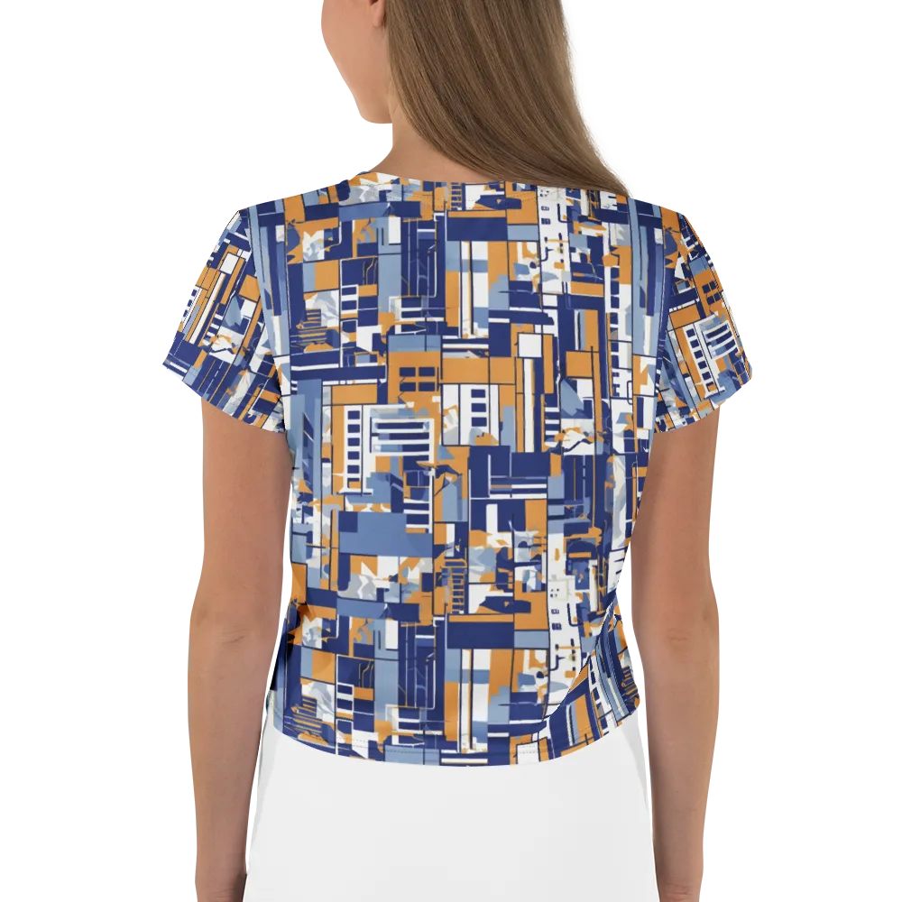 Blueprint Mosaic on Crop Tee — Back