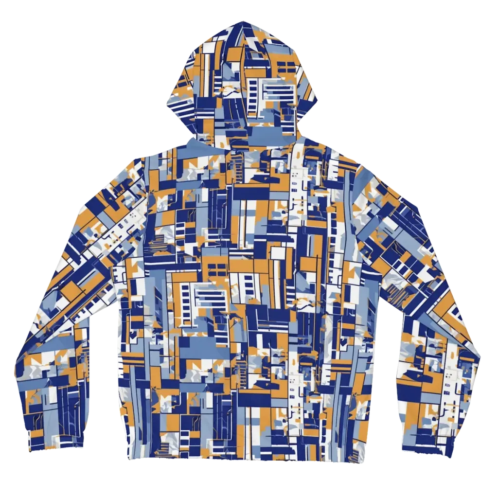 Blueprint Mosaic on Women's Full-Zip Hoodie — Back
