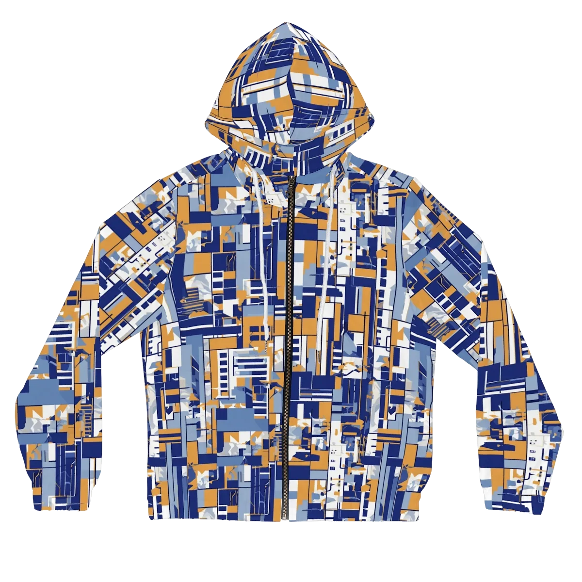 Blueprint Mosaic on Women's Full-Zip Hoodie — Front