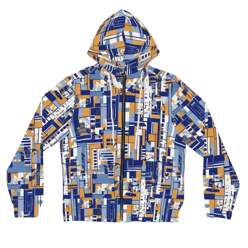 Blueprint Mosaic on a Women's Full-Zip Hoodie
