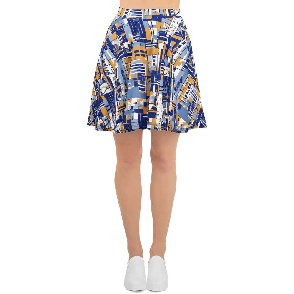 Blueprint Mosaic on Skater Skirt — Front
