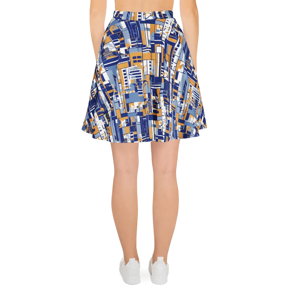 Blueprint Mosaic on Skater Skirt — Back