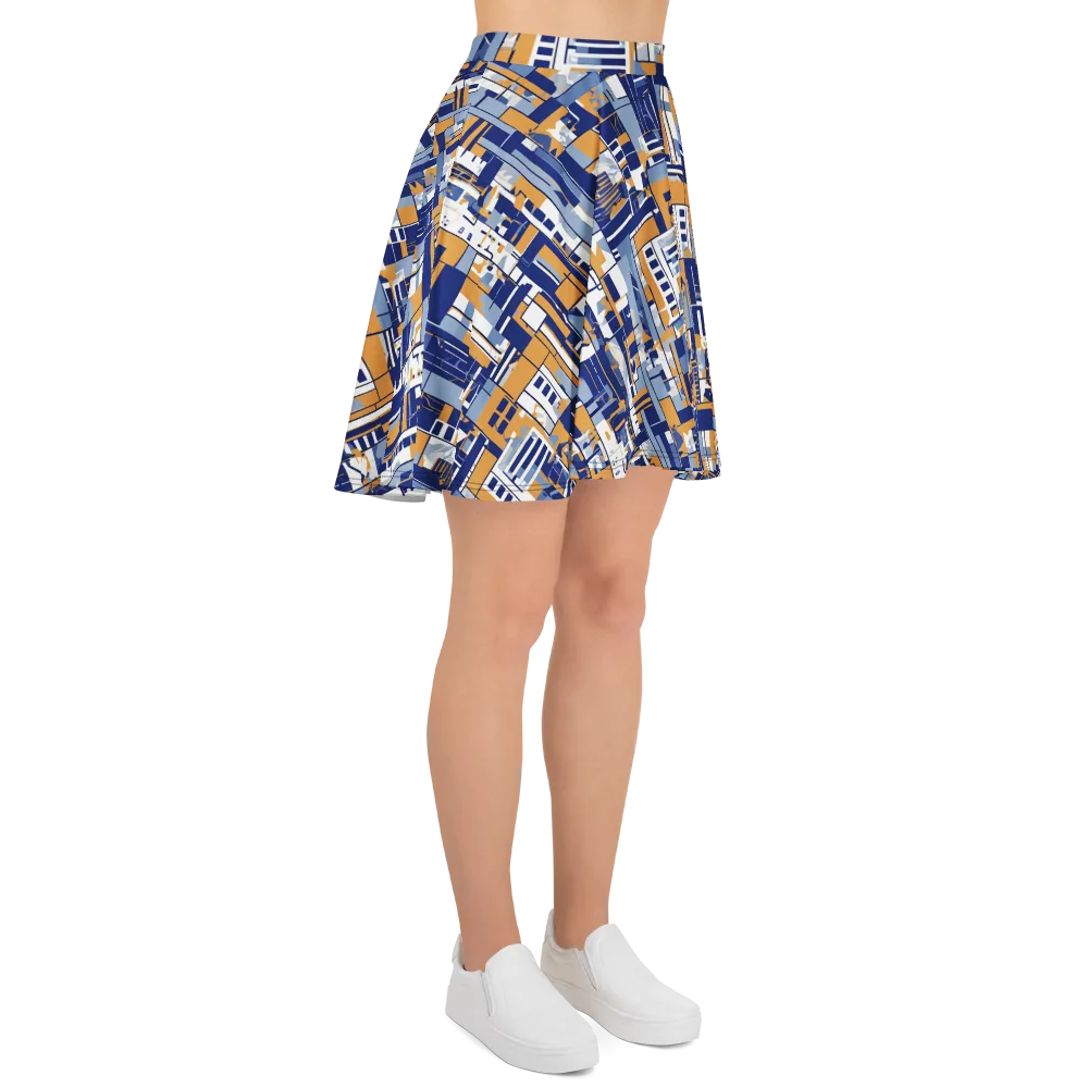 Blueprint Mosaic on Skater Skirt — Right